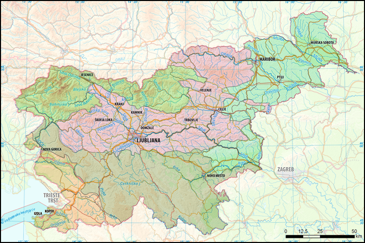 Zemljevid slovenskih pokrajin