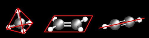 Povezovanje ogljikovih atomov v tetraedrične, planarne in linearne strukture